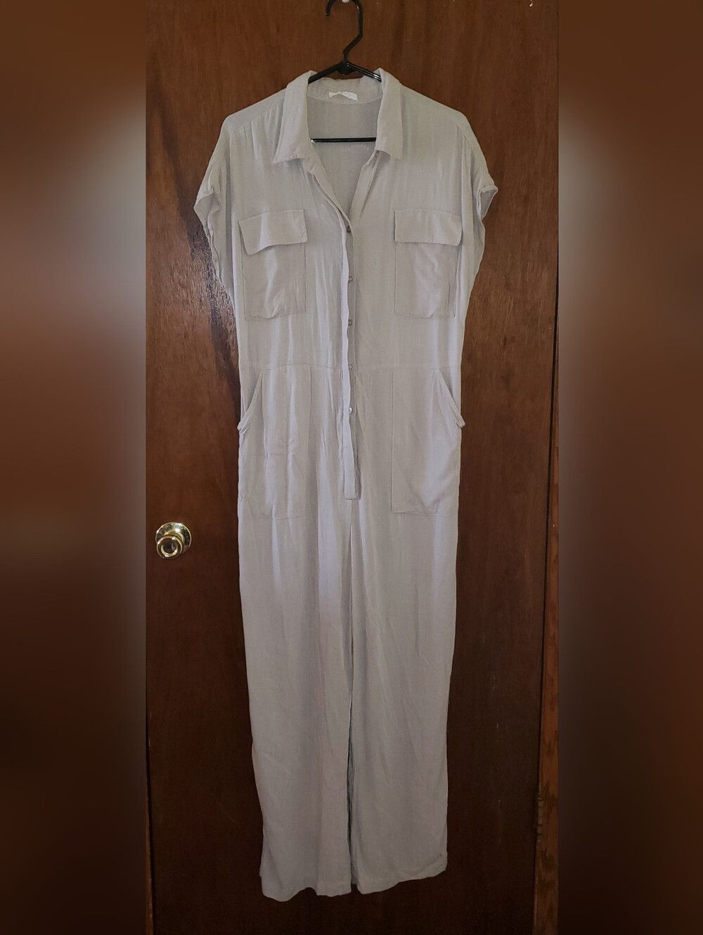Maurices Light Khaki Romper Jumpsuit Sz Medium